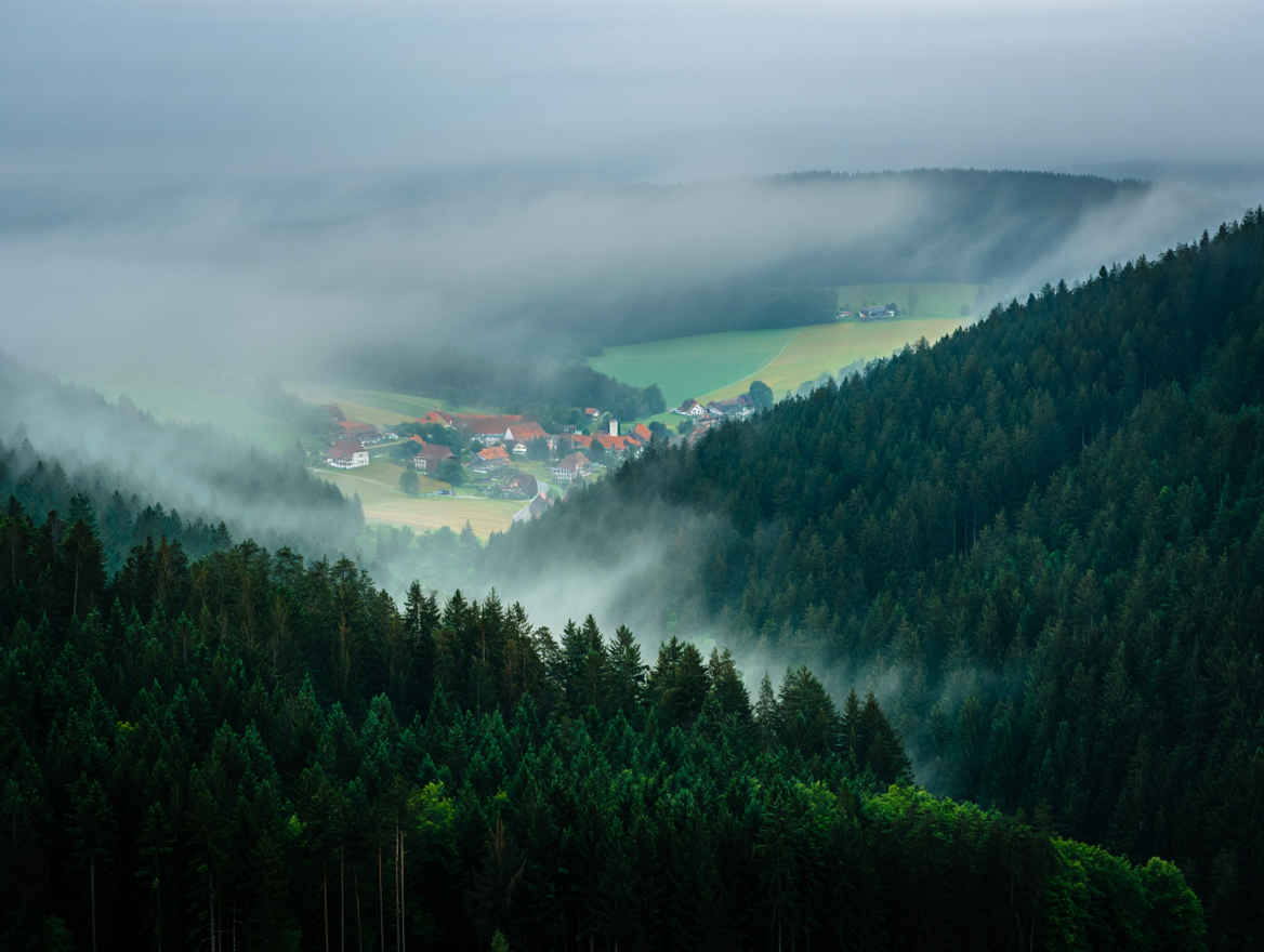 Schwarzwald Panorama mit Tälern und Wäldern